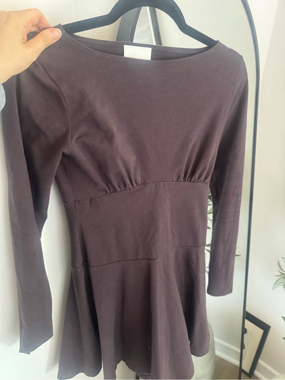 Reformation Long-Sleeve Fit & Flare Dress in Espresso Brown